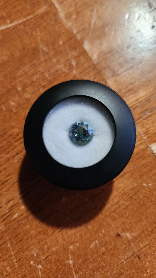 1.78ct natural Blue topaz from Mason County, Texas, Lone Star Brilliant cut with a polished star.