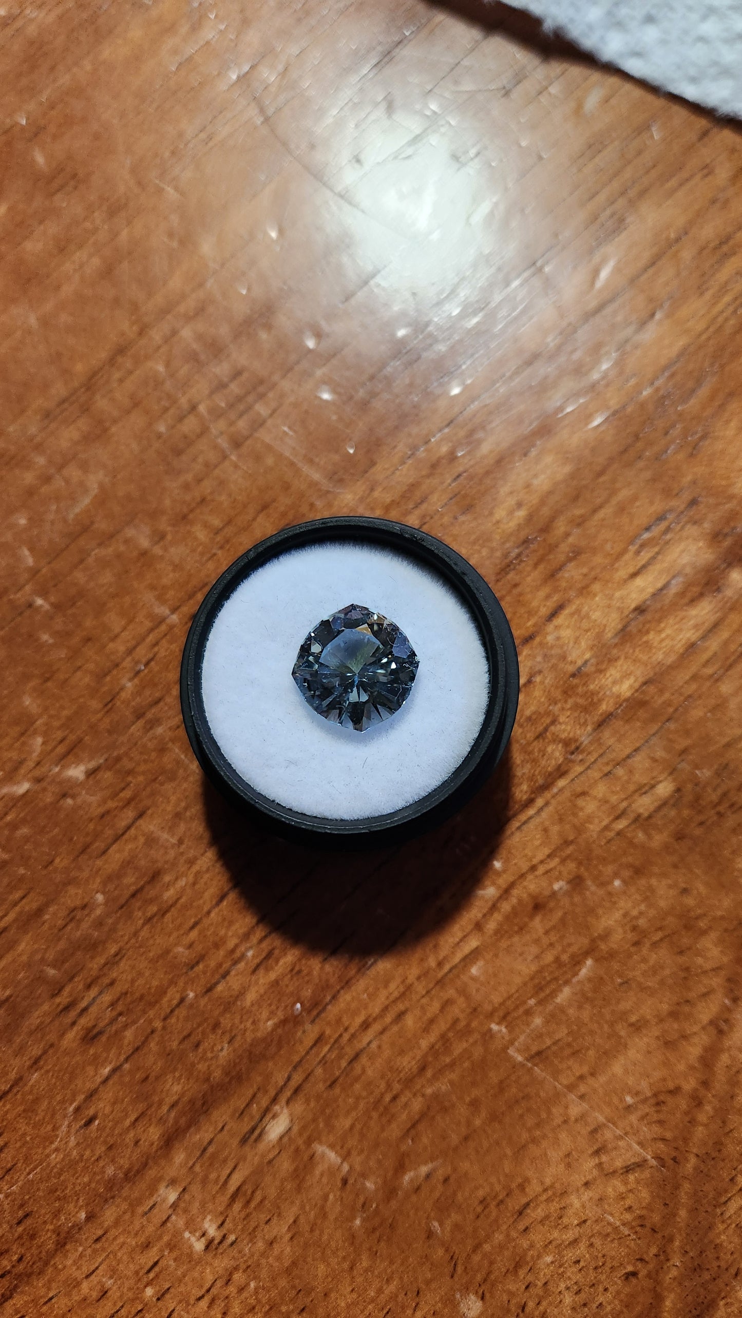 4.43ct natural Blue topaz from Mason County, Texas, Square cushion cut.