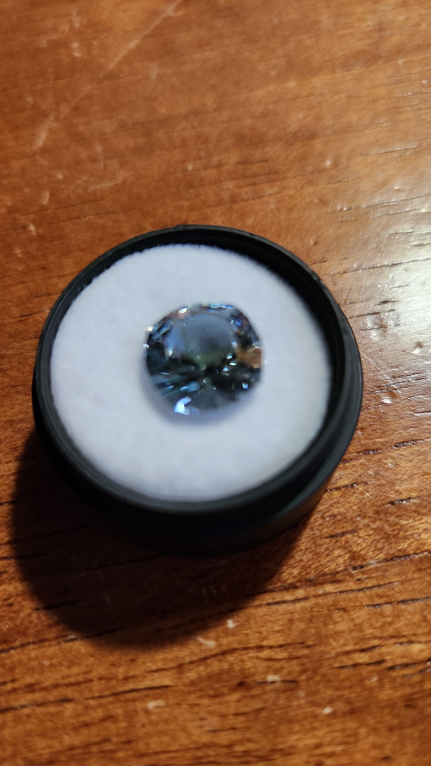 4.43ct natural Blue topaz from Mason County, Texas, Square cushion cut.