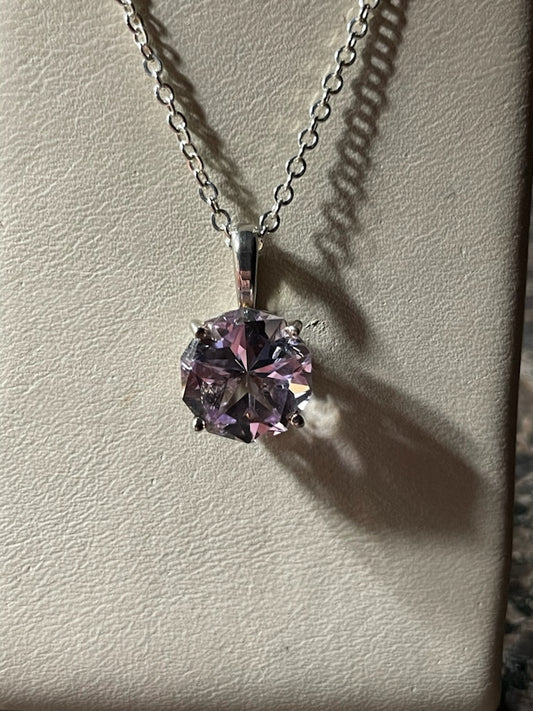 6.08ct Star cut pale amethyst Continuum Sterling Pendant